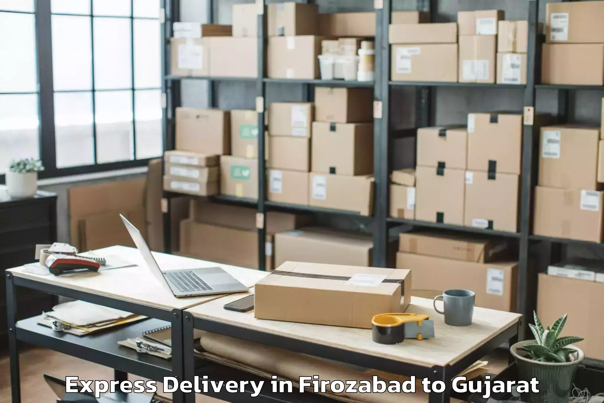 Easy Firozabad to Upleta Express Delivery Booking